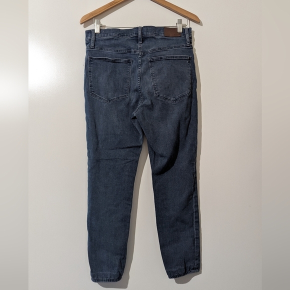 Madewell 9" Mid-Rise Skinny Blue Denim Stretch Short Hemmed Inseam Size 30 N - Picture 5 of 7